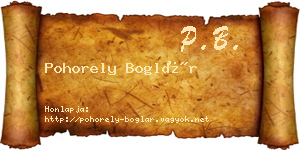 Pohorely Boglár névjegykártya